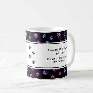 Lila Rosa Blaue Pfotenabdrücke Professionelles Tie Kaffeetasse