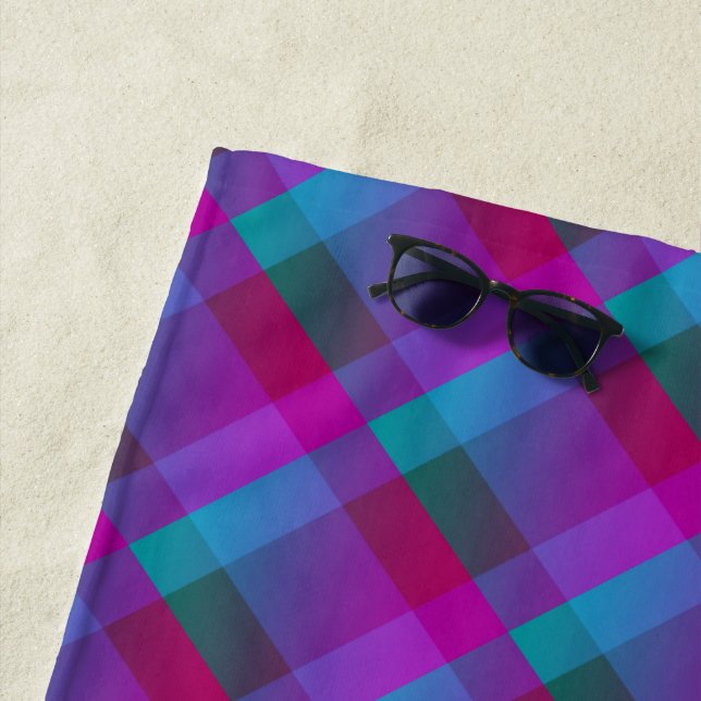 Lila rosa blaues Muster Strandtuch (Beispiel)