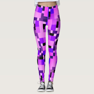Lila rosa Blöcke Leggings
