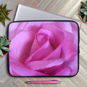 Lila rosa Blume Foto einfach fett modern Laptopschutzhülle