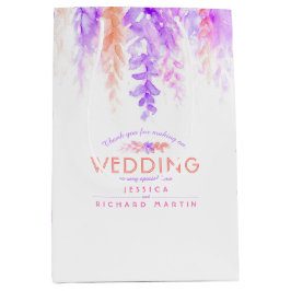 Lila rosa Blume Hochzeit dank Geschenktasche Mittlere Geschenktüte