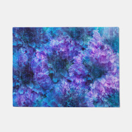 Lila rosa Blume Muster digitale Designkunst Fußmatte