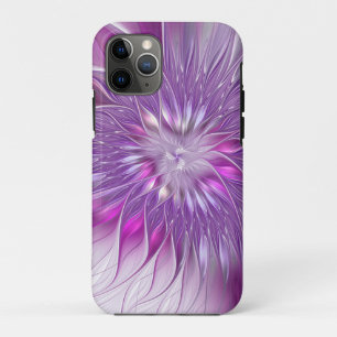 Lila rosa Blumen-Passion-Abstraktes Fraktal-Kunstw Case-Mate iPhone Hülle
