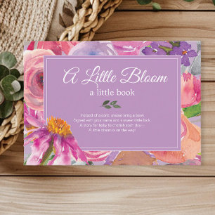 Lila rosa Blumenbücher für Baby Shower Begleitkarte
