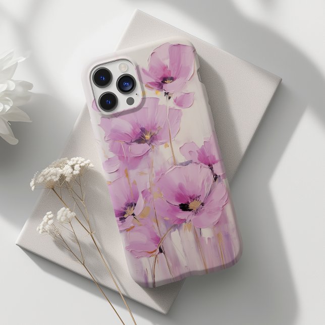 Lila rosa Blumenmohn Blume Abstrakt Case-Mate iPhone Hülle (Von Creator hochgeladen)