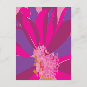 Lila Rosa Blumenmuster Postkarte