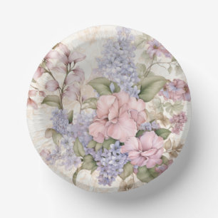 Lila Rosa Blumenpapier-Schale Pappteller