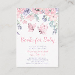 Lila rosa Blumenschmetterling Babybuchanfrage Begleitkarte
