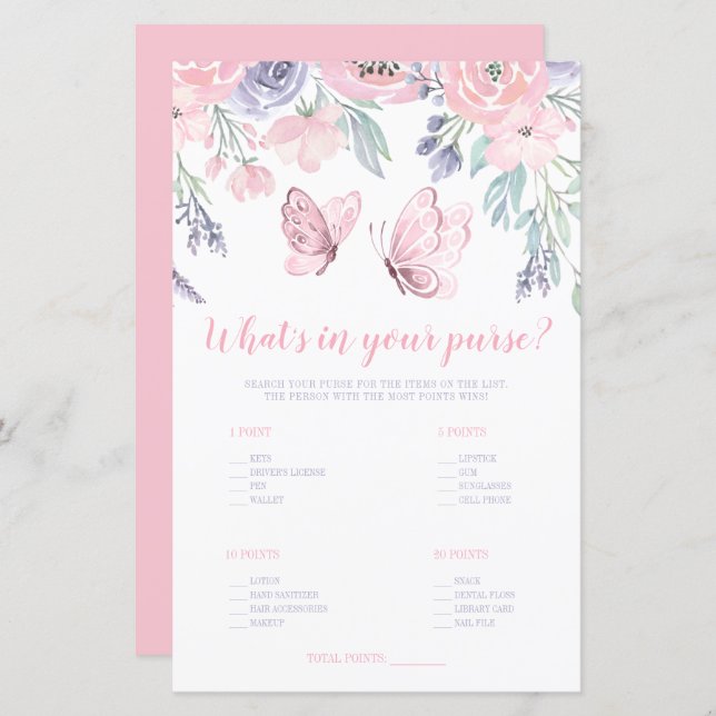 Lila rosa Blumenschmetterling Was ist in deiner Ha (Vorne/Hinten)