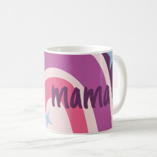 Lila rosa Bohemisch Rainbow Personalisiert Mama Kaffeetasse
