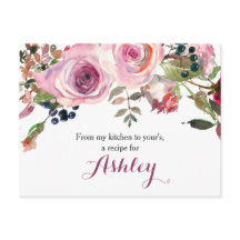 Lila Rosa Chic Rose Blumenrezeptur-Karte