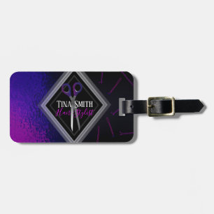 lila Rosa des Haar-Stylisten scissor Gepäckumbau Gepäckanhänger