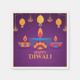 Lila rosa Diwali-Lichtbild Serviette