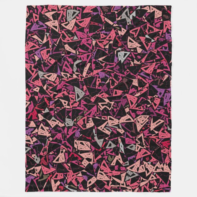 Lila Rosa Dreiecksmuster Fleecedecke (Vorderseite)