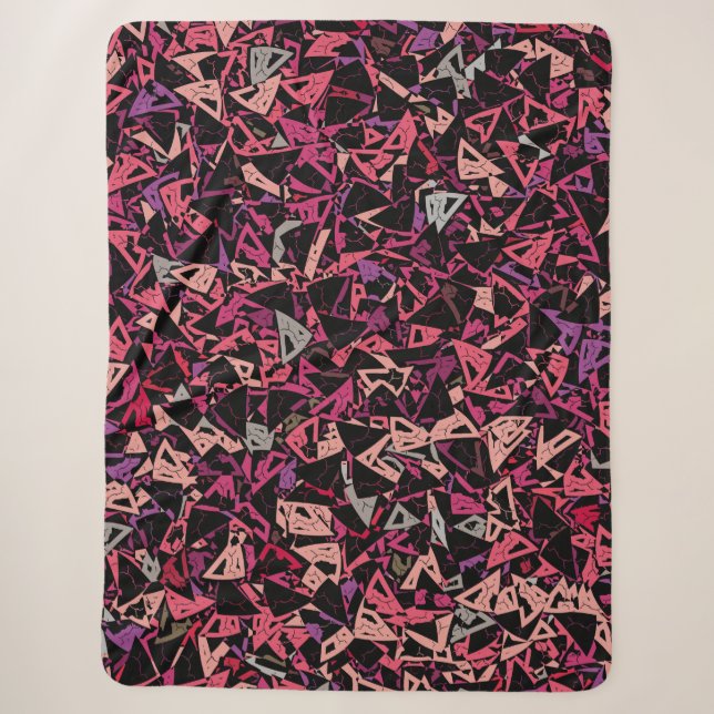 Lila Rosa Dreiecksmuster Sherpadecke (Vorderseite)