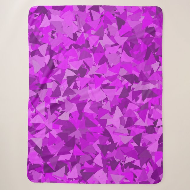Lila Rosa Dreiecksmuster Sherpadecke (Vorderseite)