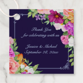 Lila rosa dunkelblau, bunt, blumenreich geschenkanhänger