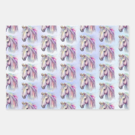 Lila rosa Einhorn Glitzer Sparkone Geschenkpapier Set