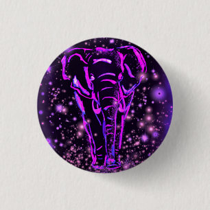 Lila Rosa Elefant Knopf Button