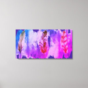 Lila rosa Federn Moderne gearbeitete Canvas drucke