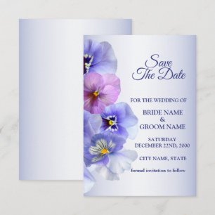 Lila Rosa Flieder Stiefmütterchen Florale Rustikal Save The Date
