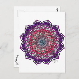 Lila-rosa Floral Mandala Postkarte