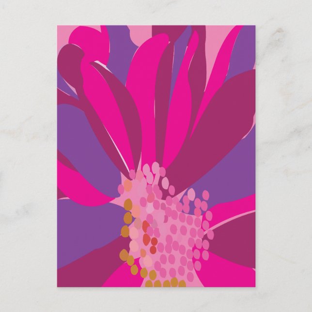 Lila rosa Floral Postkarte (Vorderseite)