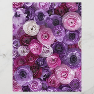 Lila Rosa Florale Collage-Gartenscrapbookpapier