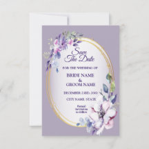 Lila Rosa Florale Wasserfarbe Goldene Hochzeit