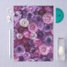 Lila Rosa Florales Muster Collage Garten