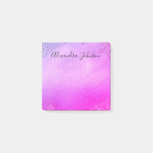 Lila rosa Folien-Bürsten-Anschlag Post-it Klebezettel
