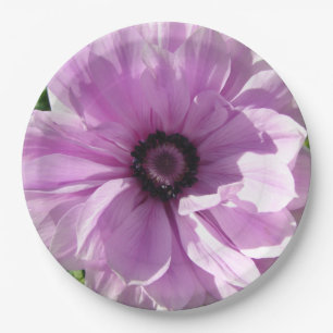 Lila Rosa Foto Blumenmuster Papierpartyplatte Pappteller