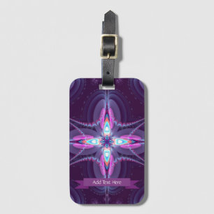 Lila-Rosa-Fraktal-Blume Gepäckanhänger