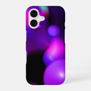 LILA ROSA FUCHSIA-FRAKTALBLASEN AUF SCHWARZ iPhone 16 HÜLLE
