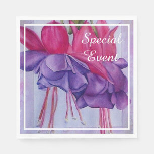 Lila Rosa Fuchsien Serviette