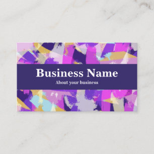 Lila rosa Gelb Blau Modern Abstrakt Visitenkarte