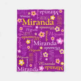 Lila Rosa-Gelbe Mädchen Miranda Name Decke