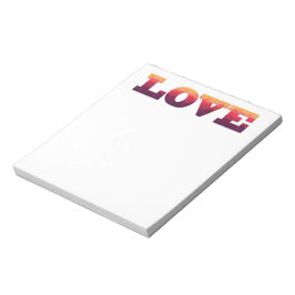 Lila, rosa, gelbes, geometrisches Liebe-Notizblock Notizblock