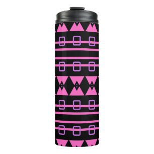 Lila Rosa Geo Muster Thermosbecher