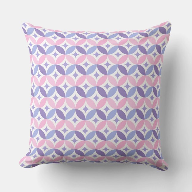 Lila rosa Geometry Muster Graphic Kissen (Vorderseite)