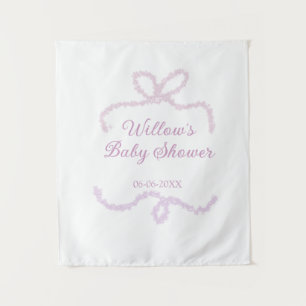 lila rosa glitzer bogen baby shower name datum ele wandteppich