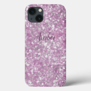 Lila Rosa Glitzer Elegant Personalisiert Case-Mate iPhone Hülle
