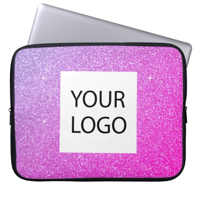Lila-Rosa-Glitzer - Werbung für benutzerdefinierte Laptopschutzhülle (Vorderseite)