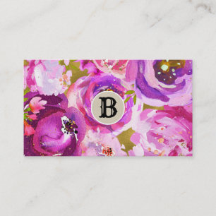 Lila Rosa Gold Blumen Modern Treueprogramm Treuekarte