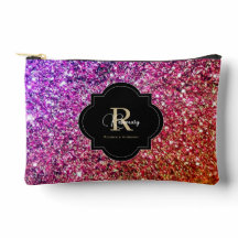 Lila Rosa Gold Glitzer Funkeln Name Monogramm