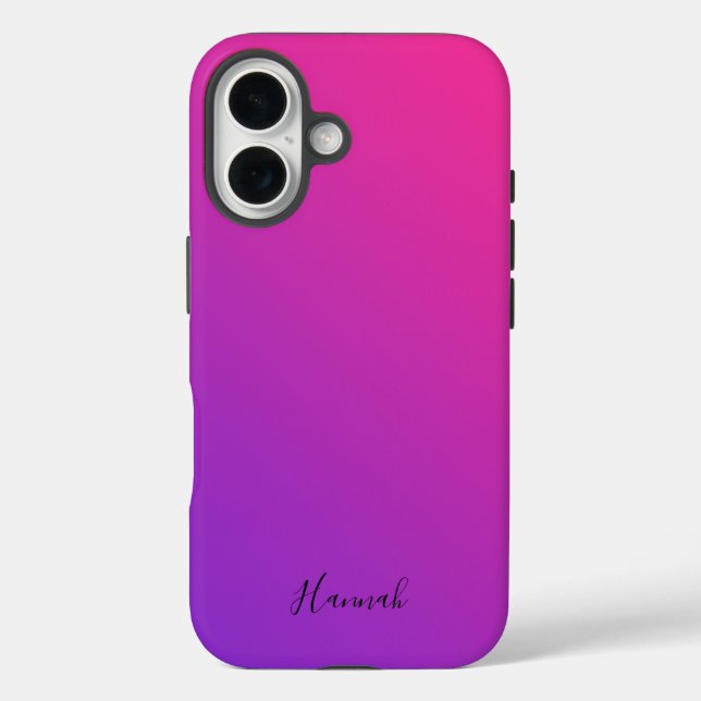 Lila rosa Gradient Personalisiert Case-Mate iPhone Hülle (Rückseite)