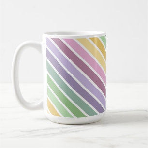LILA ROSA GRÜN GELB OSTER-STREIFEN KAFFEETASSE