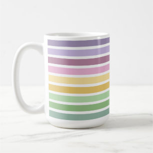 LILA ROSA GRÜN GELB OSTERSTREIFEN KAFFEETASSE