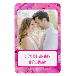 Lila rosa Herzen Sie sind zornig flexibles Foto Magnet