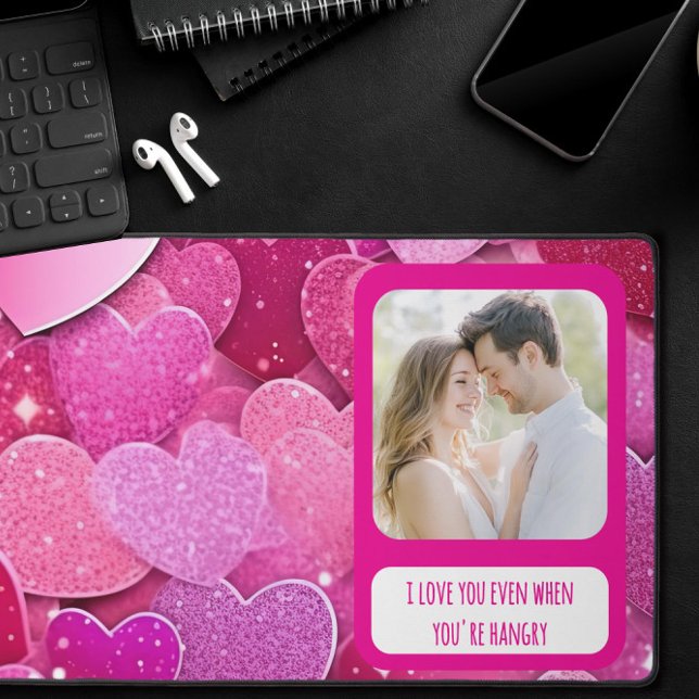 Lila rosa Herzen, wenn du zornig bist Schreibtischunterlage (Von Creator hochgeladen)